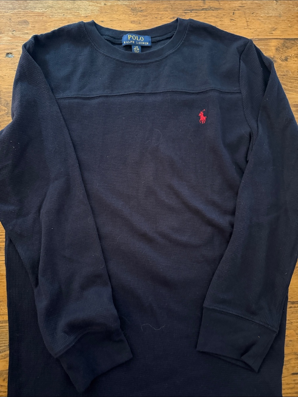 Polo by Ralph Lauren Navy Long-Sleeve Thermal with Red Pony